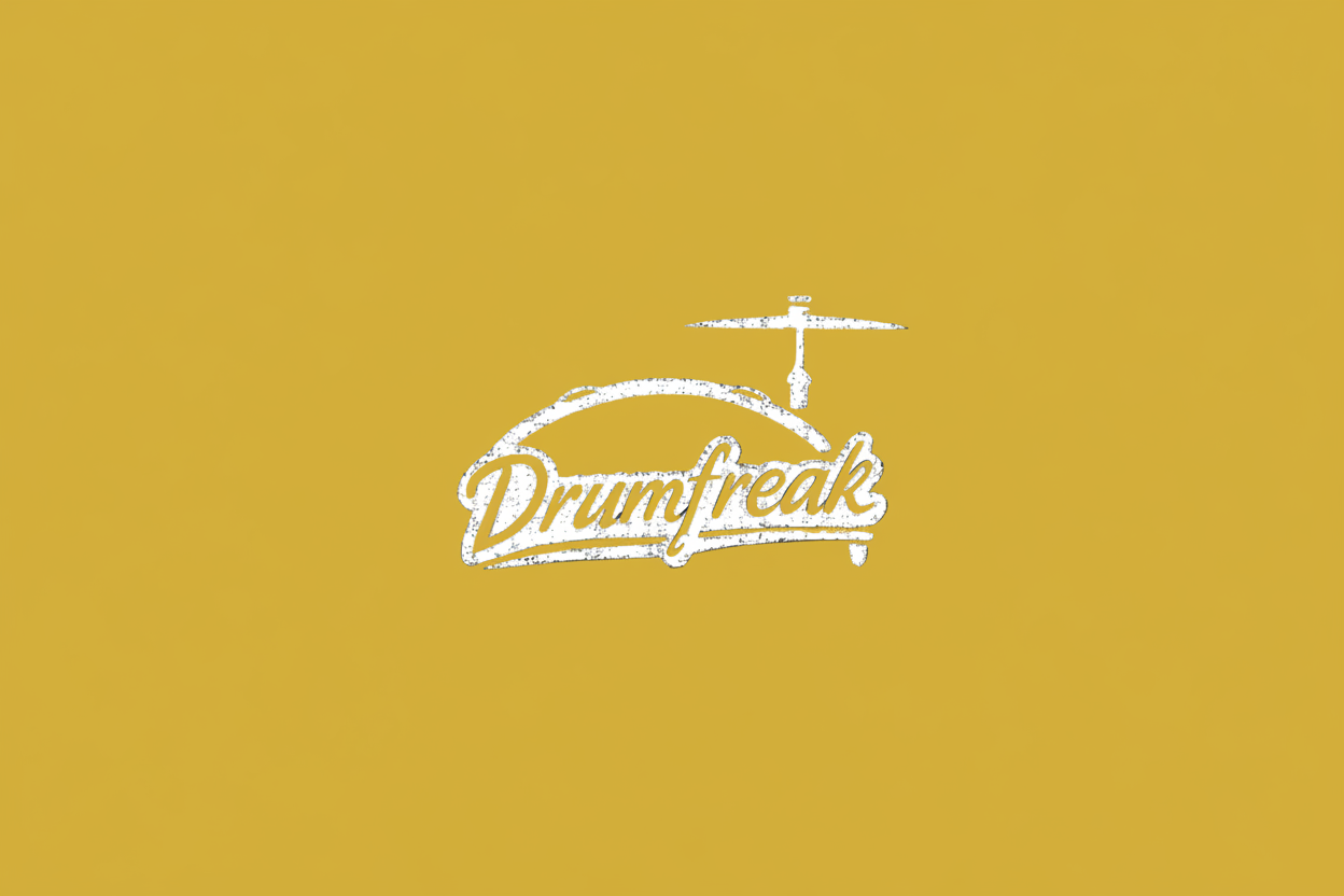 Drumfreak logo sobre fondo negro